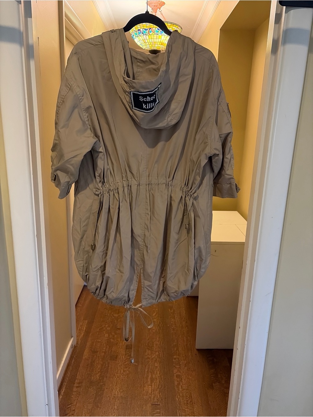 Schott NYC Taupe Lightweight Hooded Utility Jacket